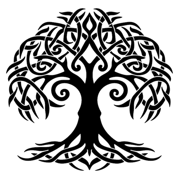 Vector tree in celtic knot style