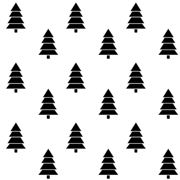 나무 크리스마스 흑백 원활한 패턴