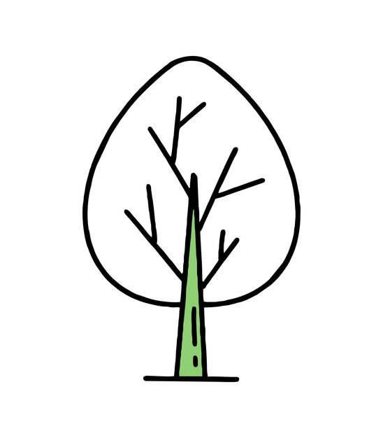 Vector tree co2 concept van klimaatverandering recycling vector doodle