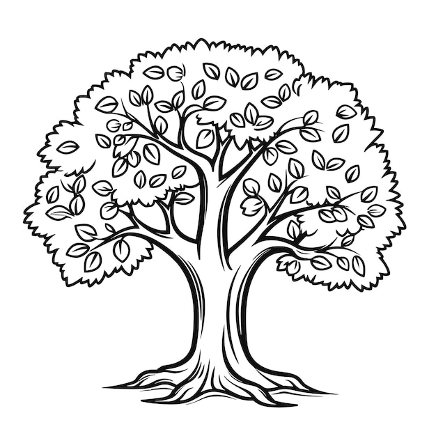 tree coloring pages for kid