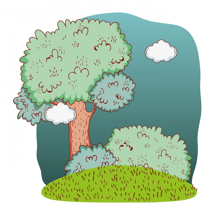 Vector tree cute nature