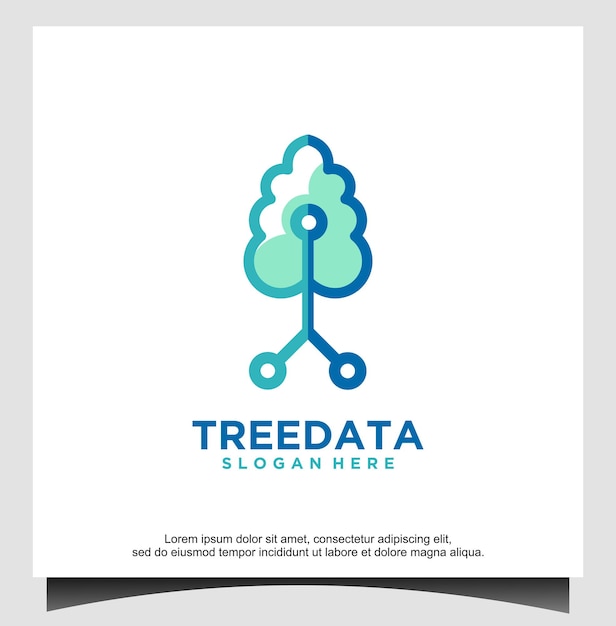 Modello di logo dei dati dell'albero