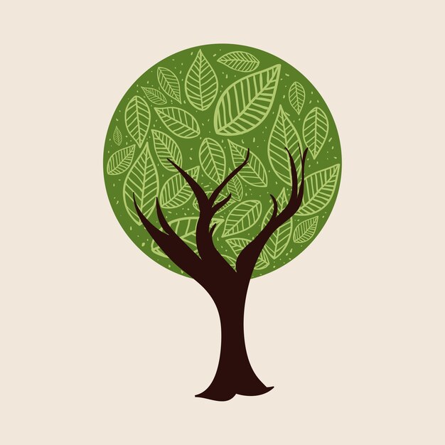 Tree design over white background vector illustration