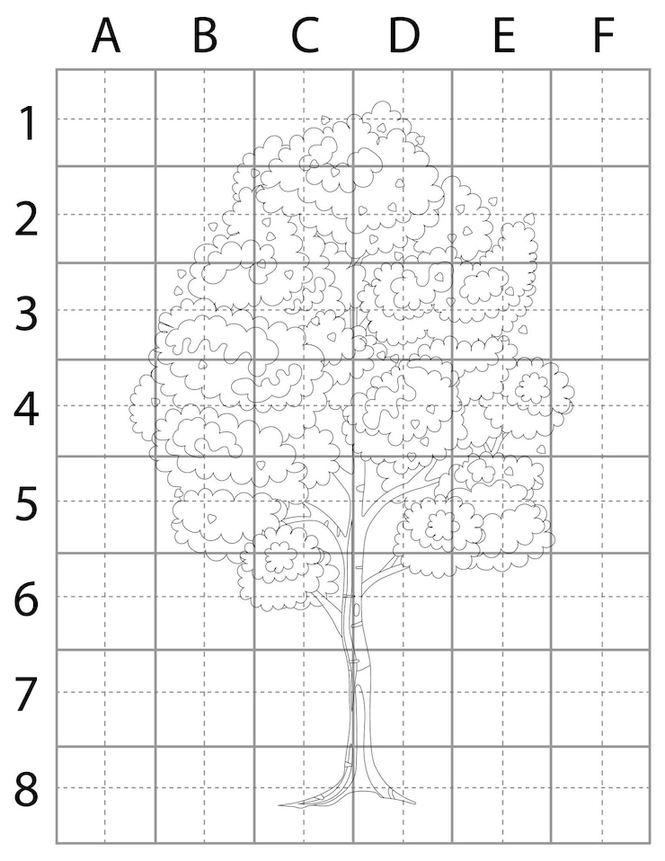 Vector tree drawing page, learn to draw tree, how to draw trees, tree vector