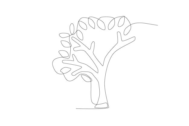 Tree and face as occupational therapy line art