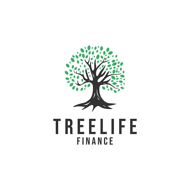 Tree finance icon logo design