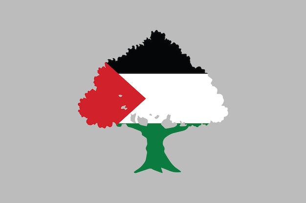 パレスチナの旗の木パレスチナ旗を握っている男パレスティナの旗オリジナルでシンプルな旗