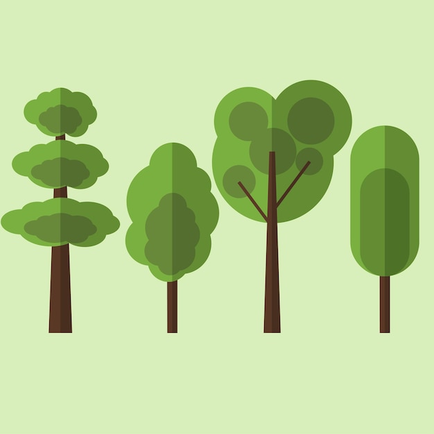 Vector tree flat 2