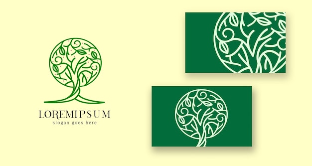 Logo di bellezza floreale dell'albero minimalista