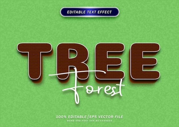 Tree forest text effect editable font style