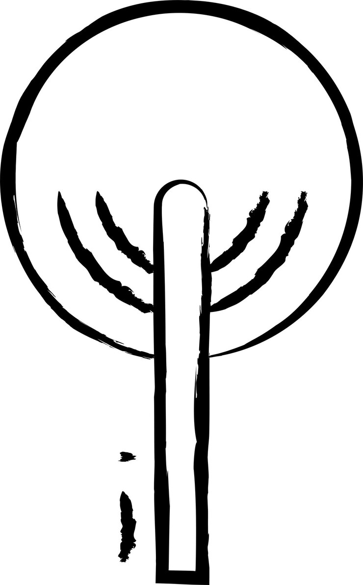 Vector tree hand drawn vector illustration