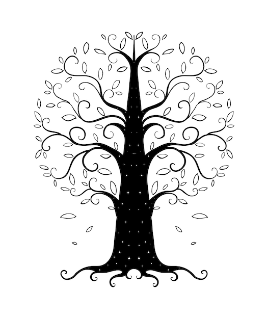 Vector tree hand drawn