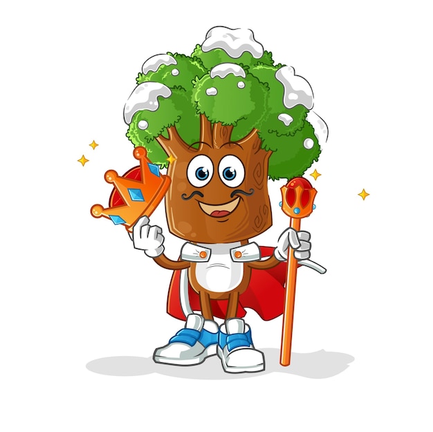 Vector tree head cartoon king vector cartoon character