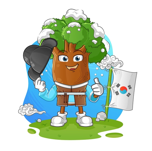 Tree head cartoon korean culture vector cartoon character