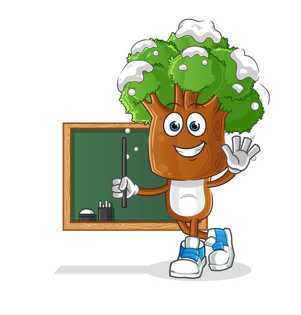 Tree head cartoon teacher vector cartoon character