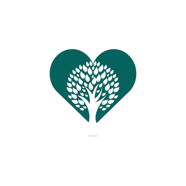 Tree heart vector logo design