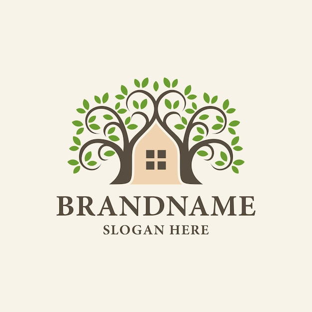 Vector tree home logo vector