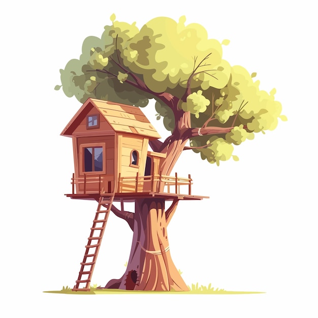 Tree_house_concept_Vector_illustration (Концепция деревянного дома_вектор_иллюстрация)