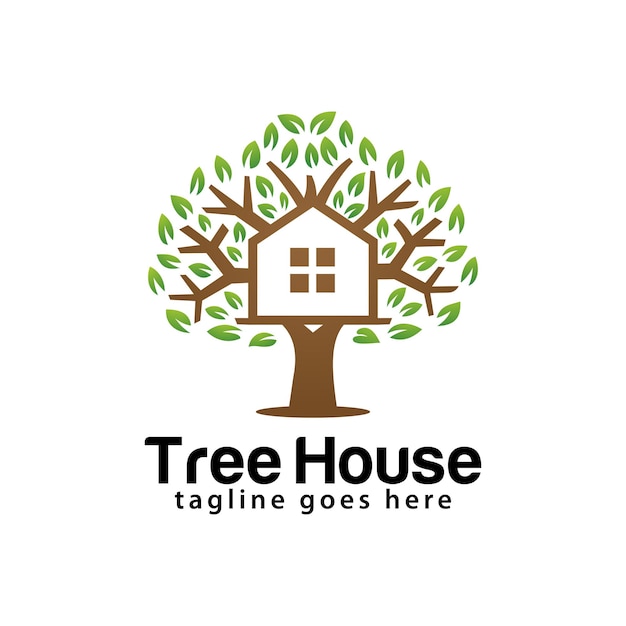 Tree house logo design template