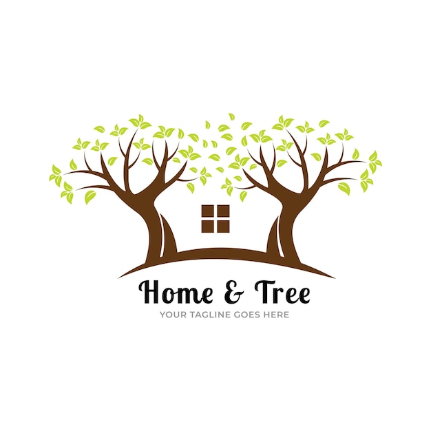 Tree house logo design vector