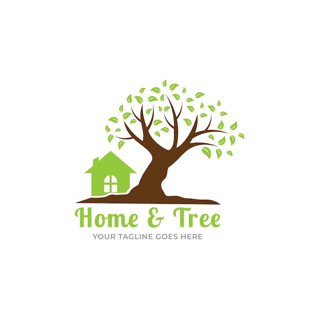 Tree house logo design vector