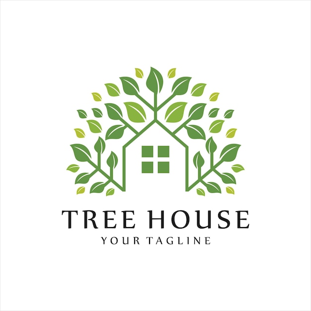 Tree House Logo Template Design green house nature tree logo vector symbol illustration design