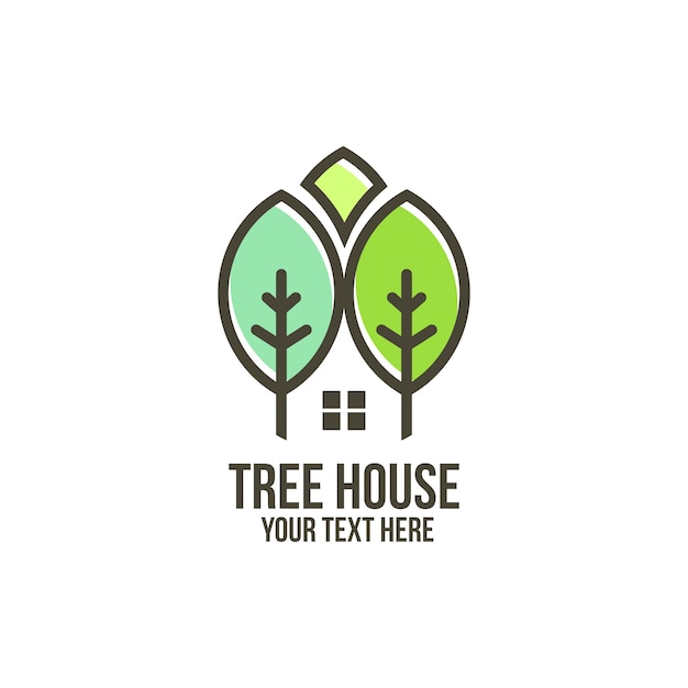 Vector tree house logo template