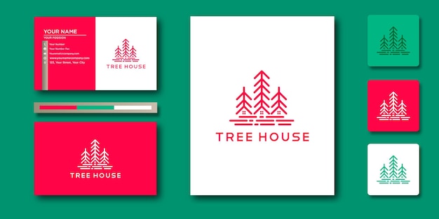 Tree house logo vector illustration