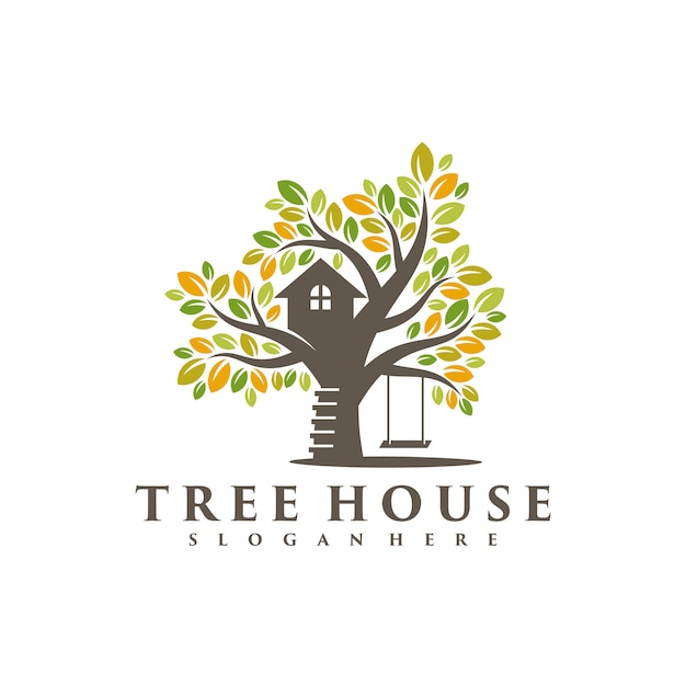 Tree house logo vector