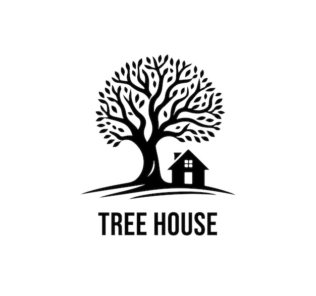 Vector tree house vector logo design