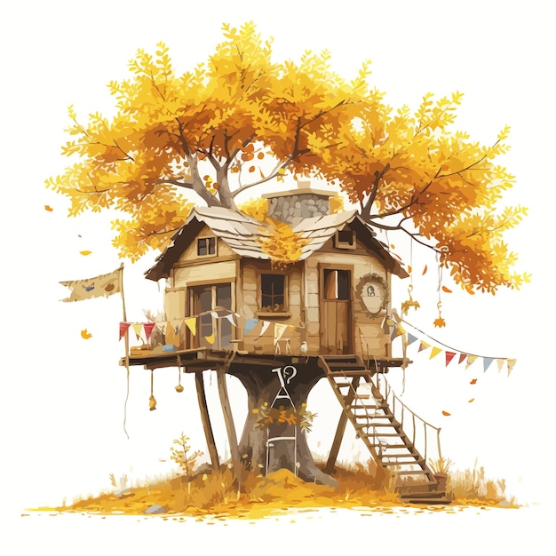 Vector tree house vector