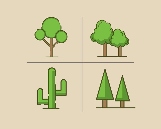 Vector tree icon asset graphic