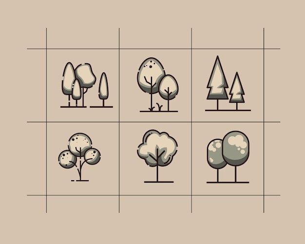 Vector tree icon asset graphic