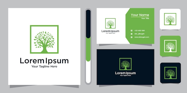 Значок дерева. элементы. зеленый сад логотип шаблон и визитная карточка.