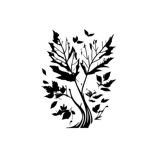 Tree icon hand draw black colour agriculture logo vector element and symbol perfect