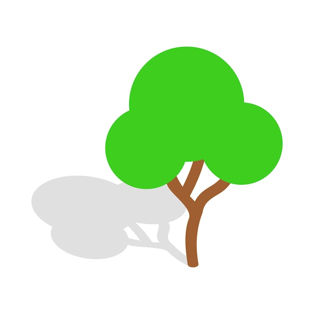 Tree icon in isometric 3d style isolated vector illustration