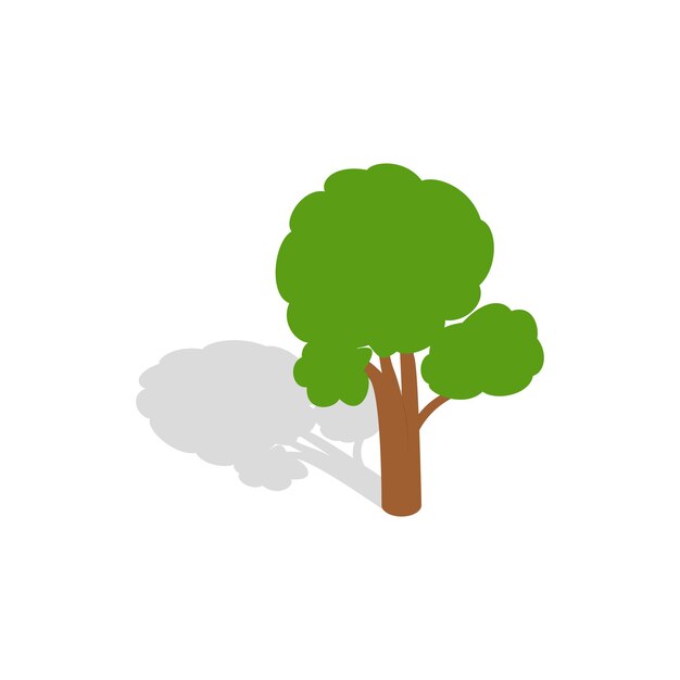 Tree icon in isometric 3d style isolated on white background Nature symbol