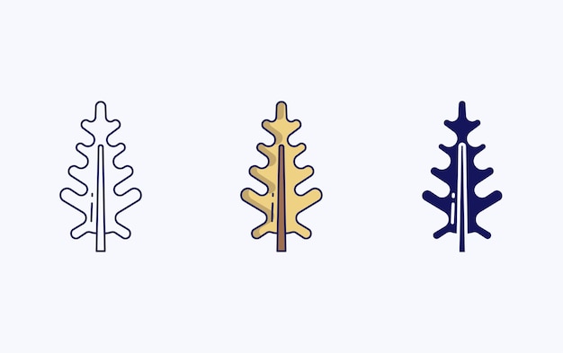 Tree icon, line and glyph vector illustration