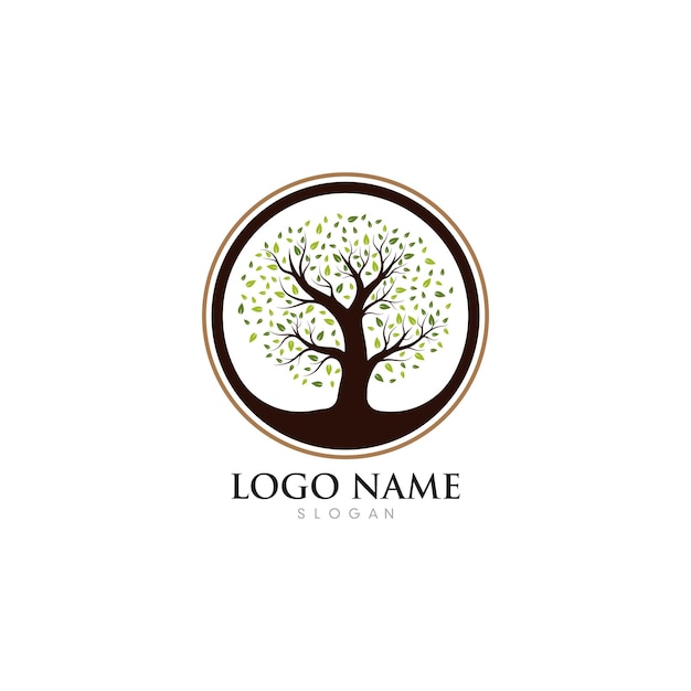 Дерево значок логотип шаблон векторные иллюстрации