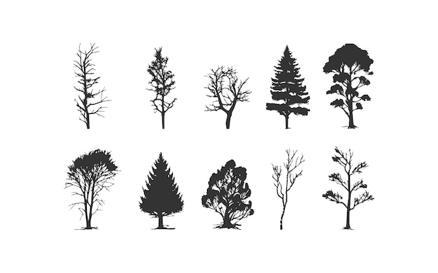 Tree icon set Vector illustration desing