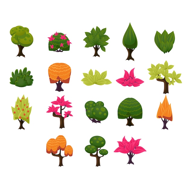 Vector tree icons set