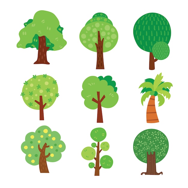 Vector tree illustrations collection