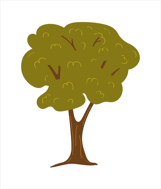 Дерево на белом фоне векторная иллюстрация может использоваться для иллюстрации любой природы или исцеления