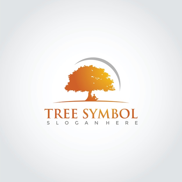 Tree lanscape logo template design