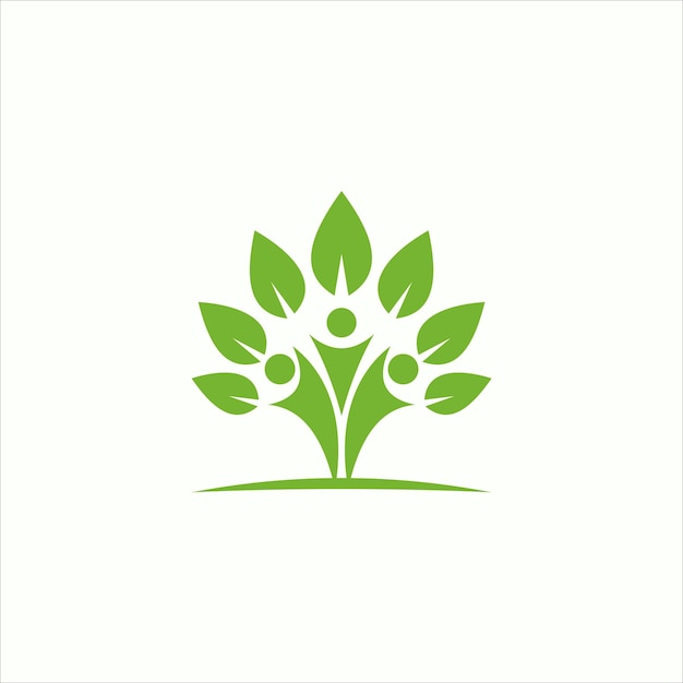 Tree leaf human logo