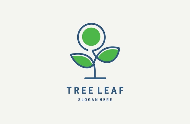 Tree of leaf logo design inspiration isolated