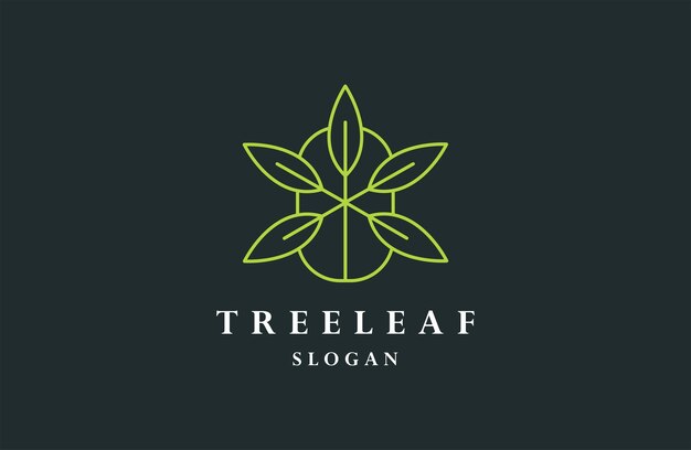 Tree leaf logo template vector illustration design