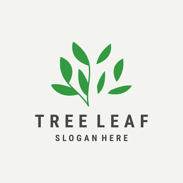 Tree leaf logo template vector illustration design