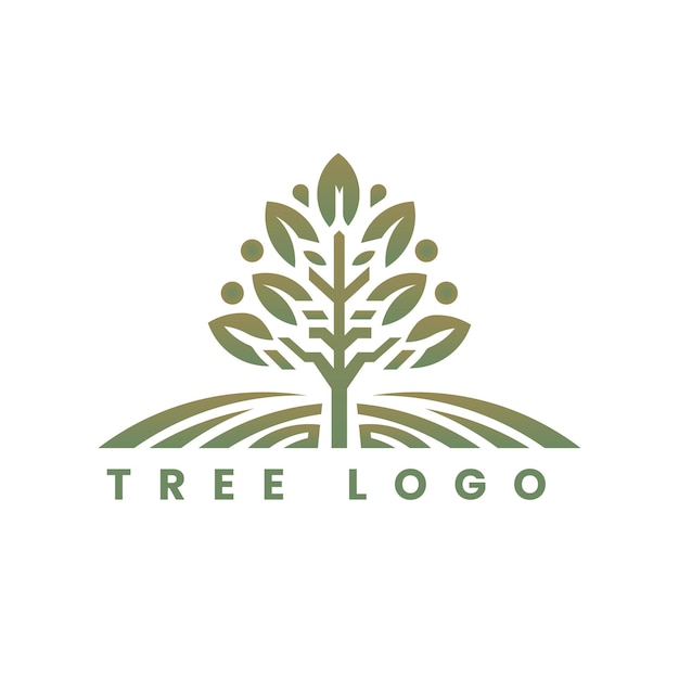Векторный шаблон дизайна логотипа концепции органического продукта листья дерева