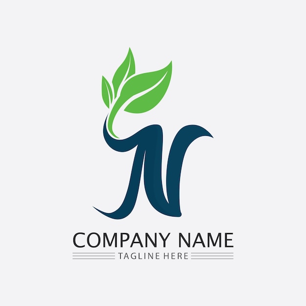 Vector tree leaf vector and green logo design friendly concept